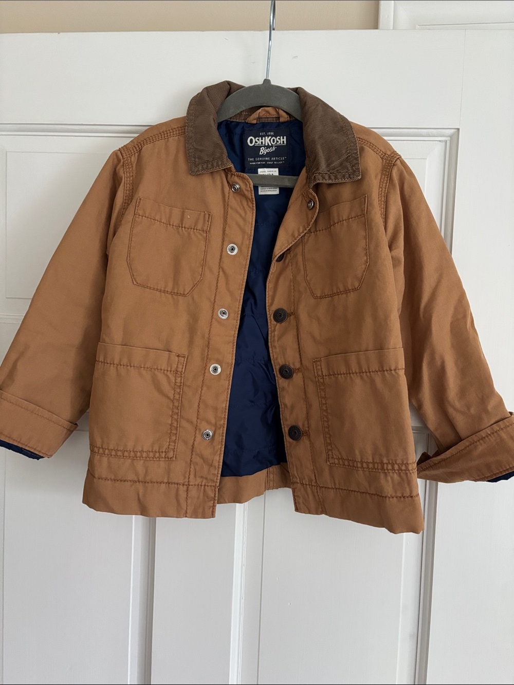 OshKosh B'gosh Tan Workwear-Style Jacket with Dark Collar